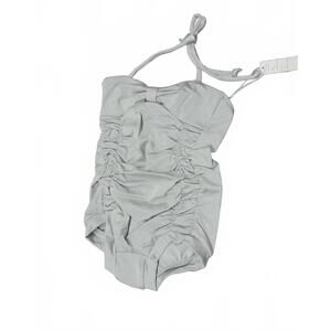 NEW WOVENPLAY girl's halter ties swimsuit in silver